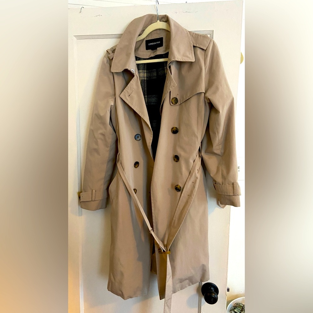 London Fog Trench Coat- Size Large Women’s